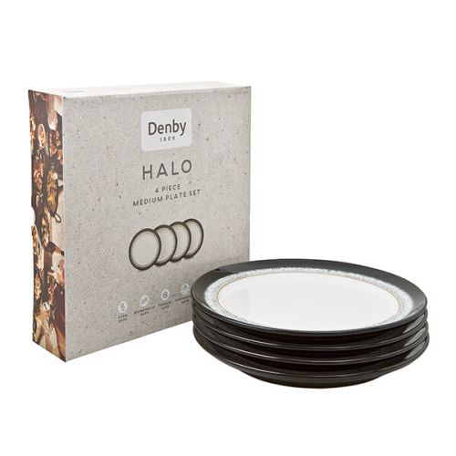 Denby Halo 4 Piece Medium Plate Set