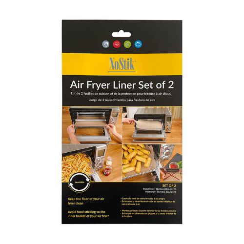 NoStik Reusable Air Fryer Liner Rectangular Set Of 2