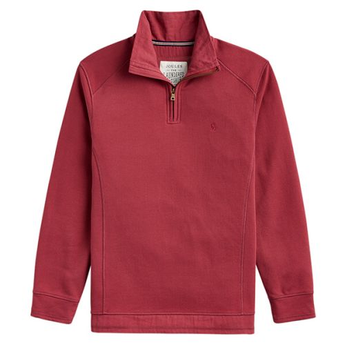 Joules Dalesman Red 1/4 Zip Pique Sweatshirt