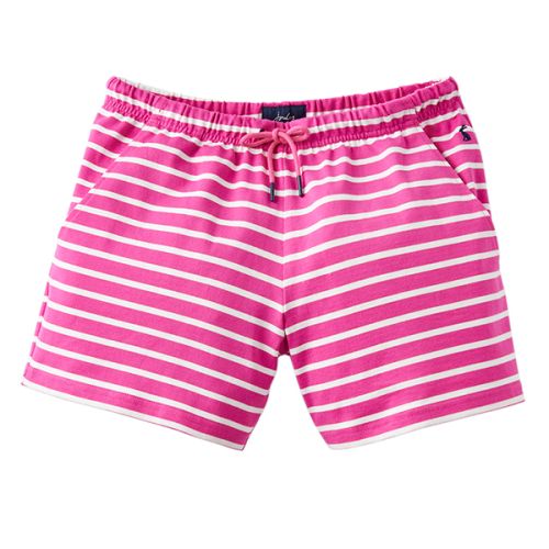Joules Elle Pink Cream Stripe Jersey Stripe Shorts