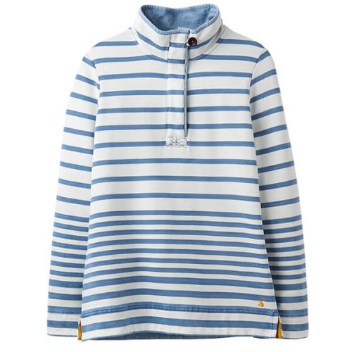 Joules Sauntonsalt Blue Stripe Saltwash High Neck Sweatshirt Size 18