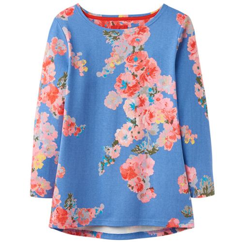 Joules Harbour Print Blue Floral Printed Jersey Top