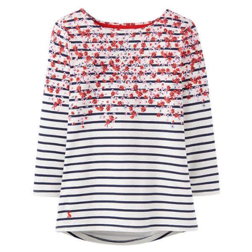 Joules Harbour Print Cream Border Ditsy Printed Jersey Top