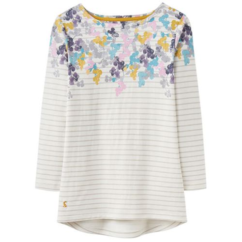 Joules Harbour Print Grey Ditsy Printed Jersey Top