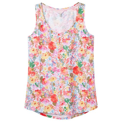 Joules Bo Print White Floral Meadow Printed Jersey Vest