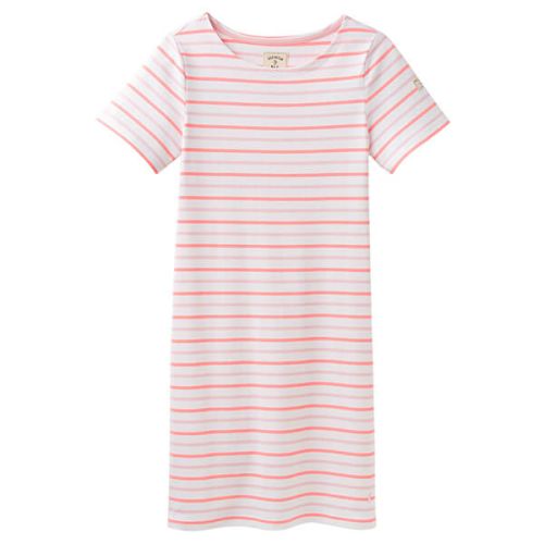 Joules Riviera Pink Stripe Printed Dress With Short Sleeves