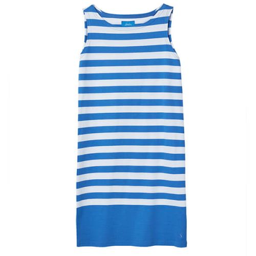 Joules Riva Blue Cream Stripe Sleeveless Jersey Dress Size 8