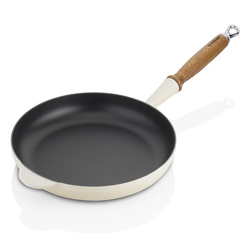 Le Creuset Signature Almond Cast Iron 26cm Frying Pan With Wood Handle