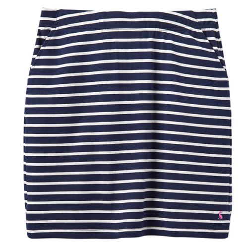 Joules Portia Navy Cream Stripe Jersey Skirt