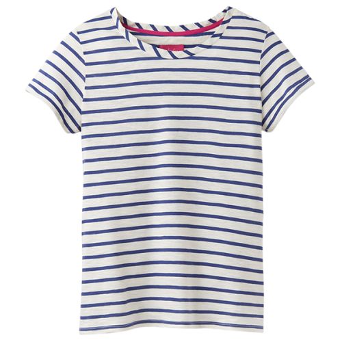 Joules Nessa Stripe Cream Blue Stripe Lightweight Jersey T-Shirt