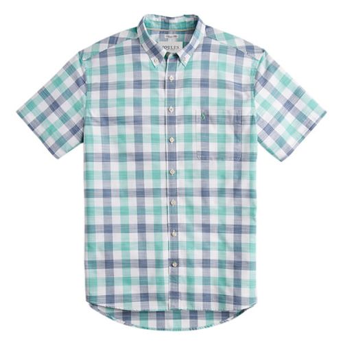 Joules Wilson Green Check Short Sleeve Classic Fit Check Shirt