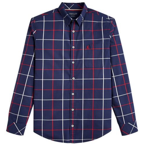 Joules Welford Navy Multi Check Long Sleeve Classic Fit Check Shirt