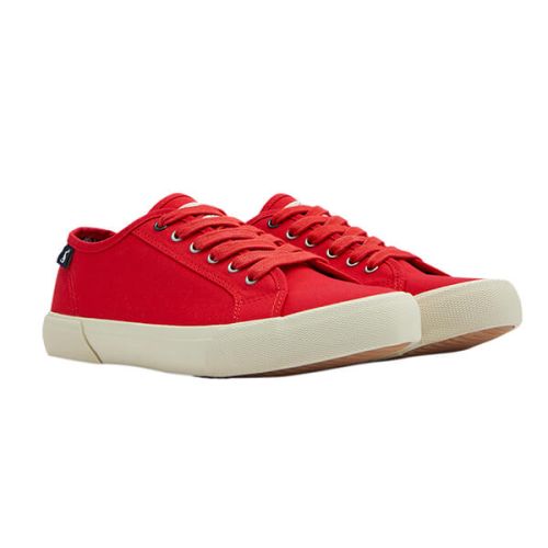 Joules Red Coast Pump Canvas Trainers