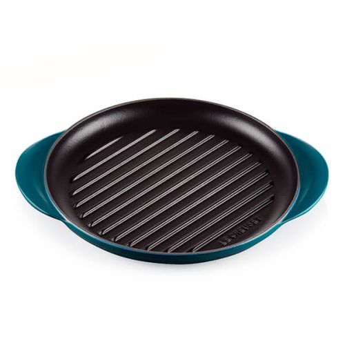 Le Creuset Deep Teal Cast Iron 25cm Round Grill