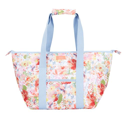 Joules White Floral Fully Insulated Picnic Tote Bag