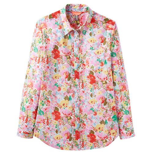 Joules Lucie White Floral Meadow Printed Woven Shirt