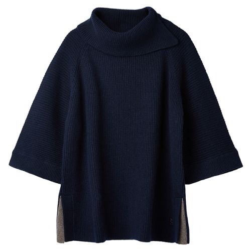 Joules Sarah French Navy Knitted Poncho