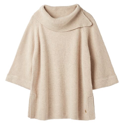 Joules Sarah Oat Knitted Poncho