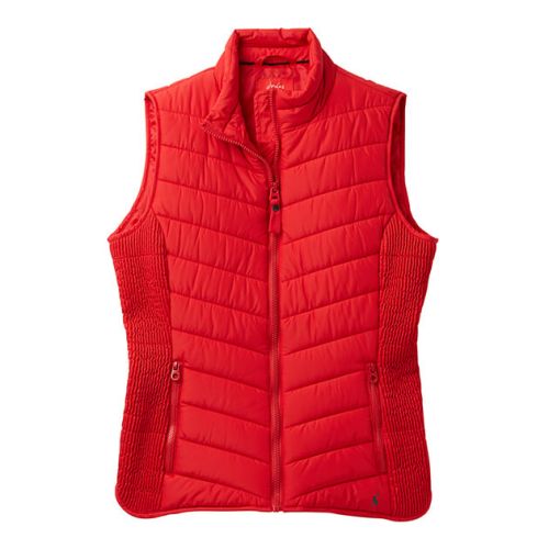Joules Fallow Red Padded Gilet With Funnel Neck