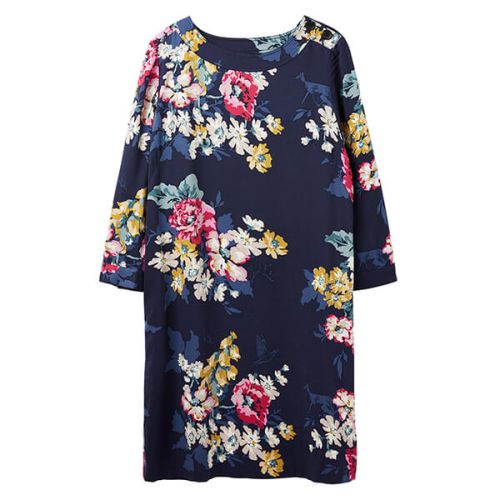 Joules Daisy Anniversary Floral Boat Neck Woven Dress