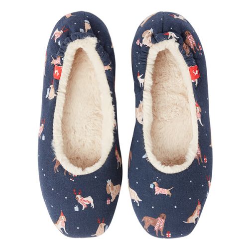 Joules Dreamwell Xmas Dogs Slip On Slippers
