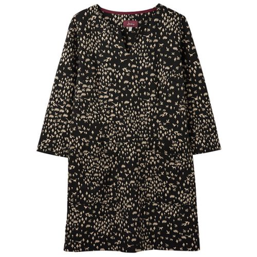 Joules Sawyer Black Animal Long Sleeve Tunic With Pockets