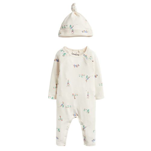 Joules Giggle Supersoft Babygrow And Hat Set