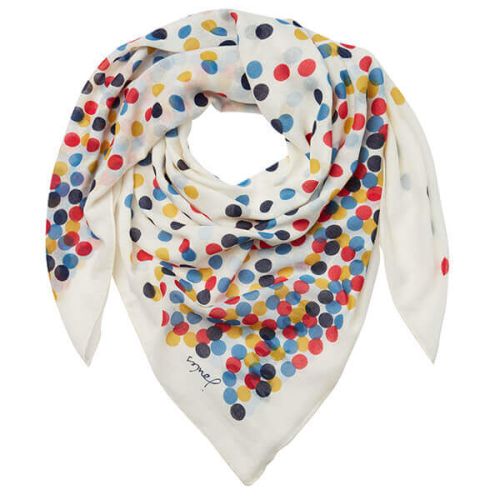 Joules Atmore Cream Spots Printed Square Scarf