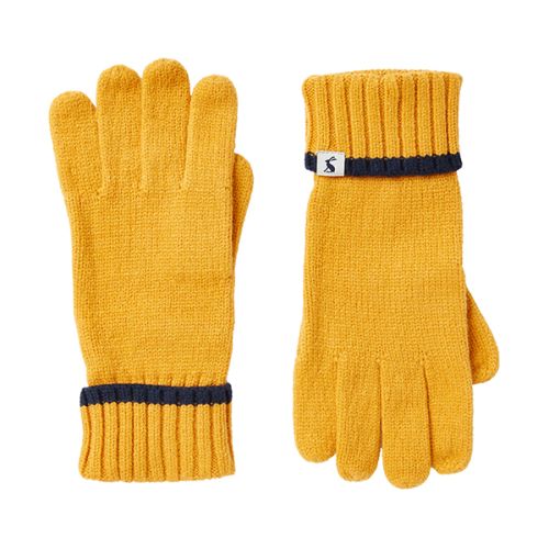 Joules Snowday Antique Gold Knitted Gloves