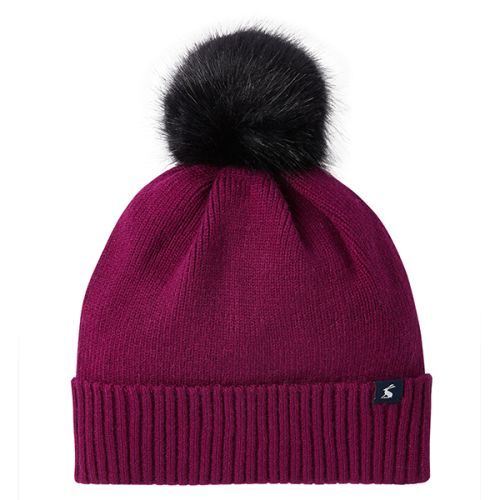 Joules Snowday Berry Blush Lightweight Knitted Hat