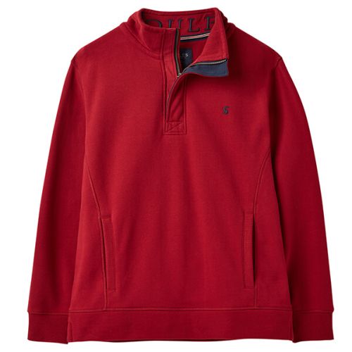 Joules Deckside Deep Red Half Zip Sweatshirt