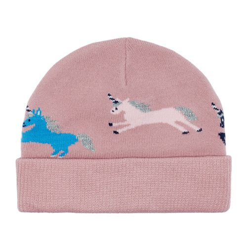 Joules Neddy Pink Unicorns Intarsia Hat