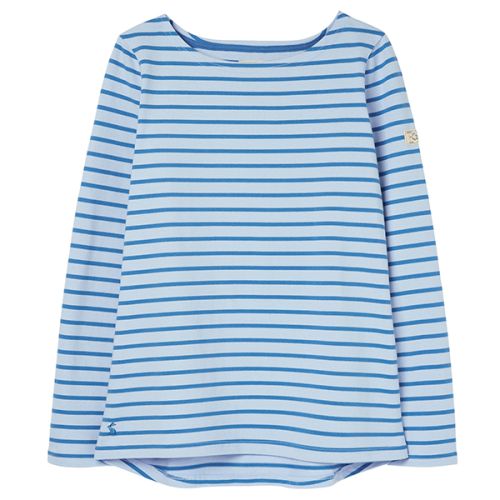 Joules Harbour Mid Blue Stripe Long Sleeve Jersey Top Size 14
