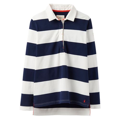 Joules Amber Cream Navy Stripe Ladies Rugby Shirt Size 12