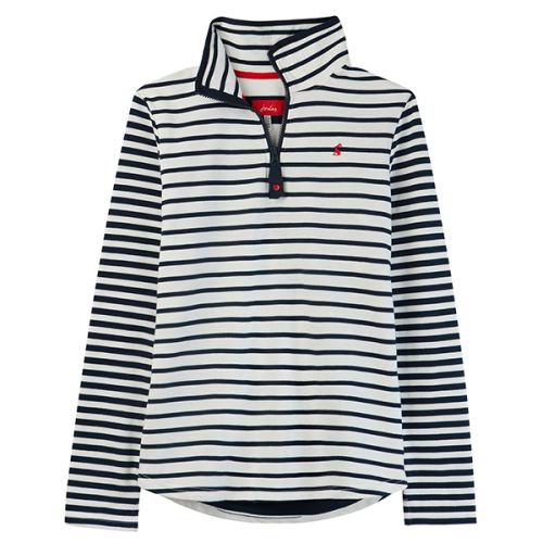 Joules Fairdale Cream Navy Stripe Sweatshirt With Zip Neck