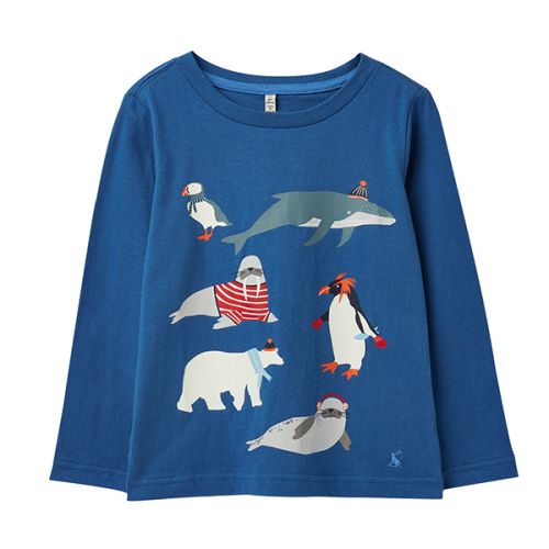 Joules Raymond Blue Antarctic Animals Glow In The Dark T-Shirt