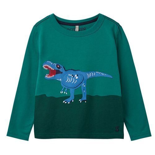 Joules Chomp Green Dino Applique T-Shirt