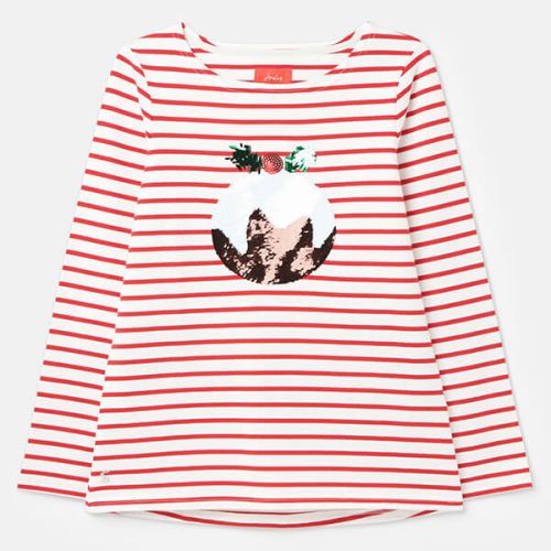 Joules Christmas Pud Harbour Luxe Long Sleeve Jersey Top