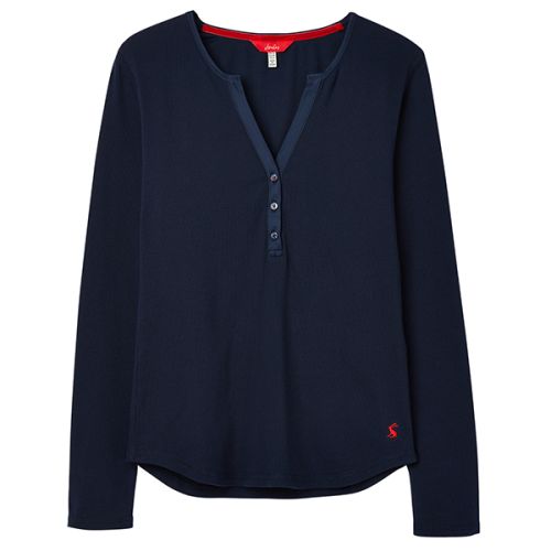 Joules Cici French Navy Long Sleeve Ribbed Jersey Top