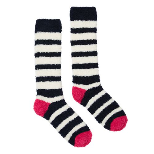 Joules Navy Stripe Fabulously Fluffy Socks