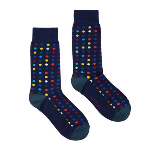 Joules Blue Multi Stripe Striking Single Pair of Socks Size 7-12