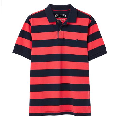 Joules Pink Navy Stripe Filbert Striped Polo Shirt