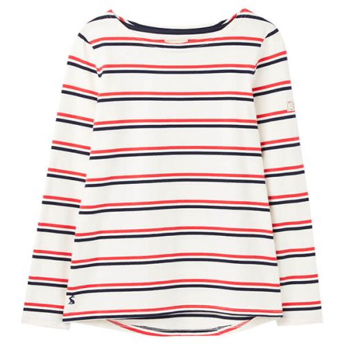 Joules Cream Red Blue Stripe Harbour Long Sleeve Jersey Top