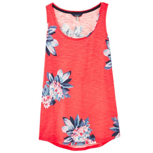 Joules Bo Print Floral Red Jersey Vest