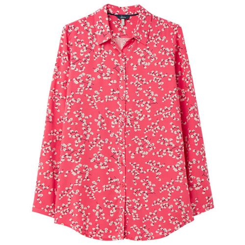 Joules Red Ditsy Elvina Button Front Woven Shirt Size 20
