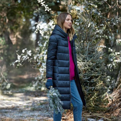 Joules Navy Langholm A-Line Padded Coat