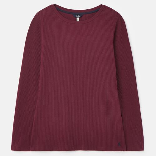 Joules Plum Grace Ribbed Jersey Top
