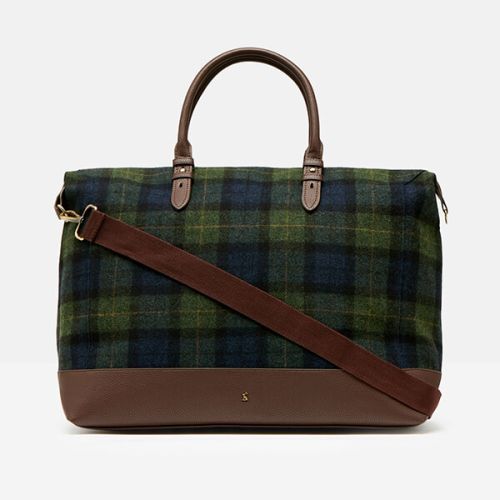 Joules Navy Green Check Fulbrook Holdall Tweed Bag