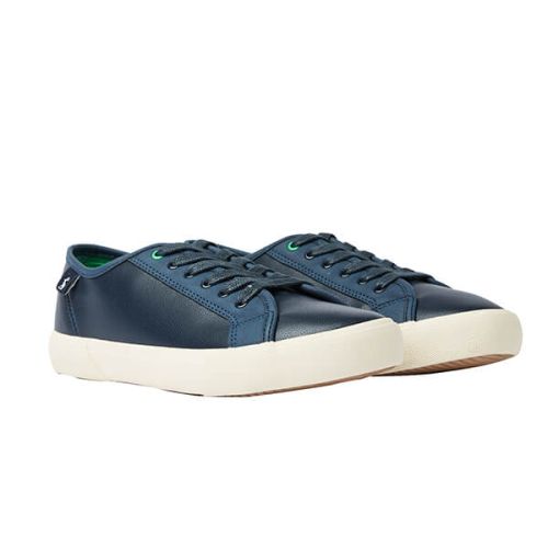 Joules Dark Blue Coast Pump Faux Leather Trainers
