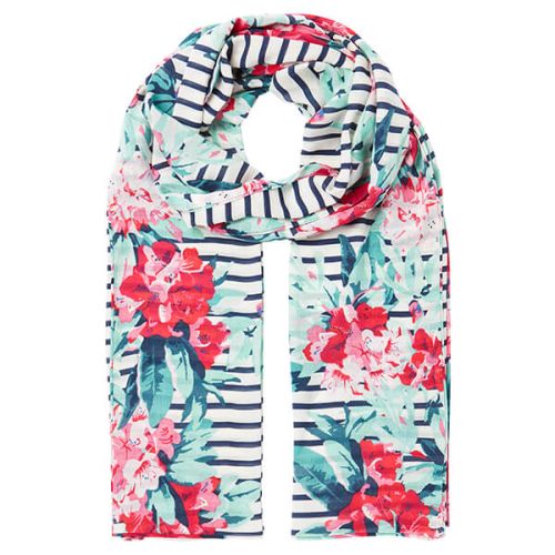 Joules Navy Floral Border Conway Navy Floral Scarf